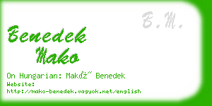 benedek mako business card